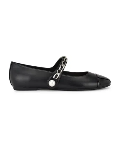 Nine West Women's Platy Embellished Mary Jane Ballet Flats In Black