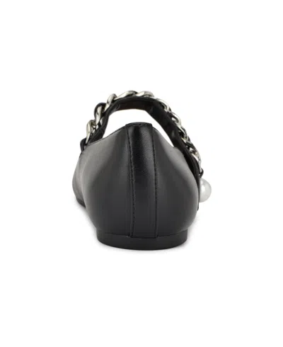 Nine West Women's Platy Embellished Mary Jane Ballet Flats In Black