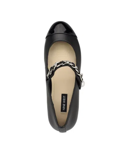 Nine West Women's Platy Embellished Mary Jane Ballet Flats In Black