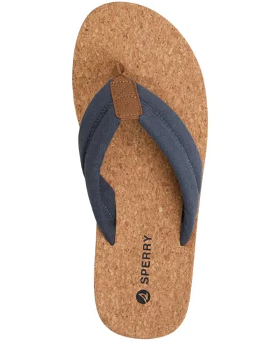 Sperry Porto Sandals Navy Textile Canvas Flocked In Multi