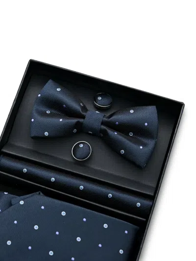 Moustache Polka-dot Accessory Set In Blue