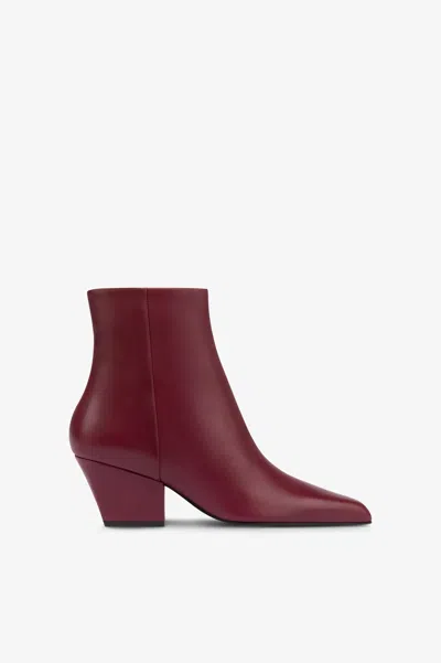 Paris Texas Ankle Boots In Rouge Noir Calf Leather In Burgundy