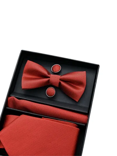 Moustache Textured-finish Accessory Set In Red
