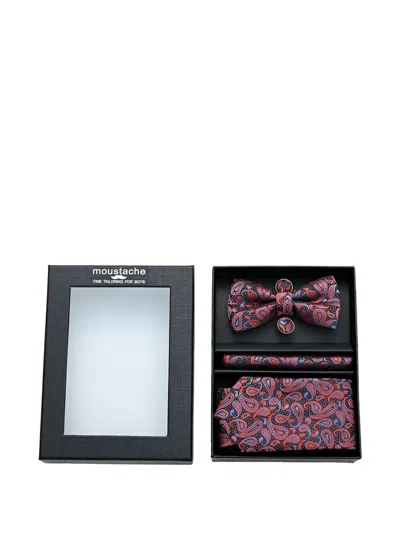 Moustache Paisley-patterned Accessory Set In Pink