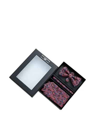 Moustache Paisley-patterned Accessory Set In Pink