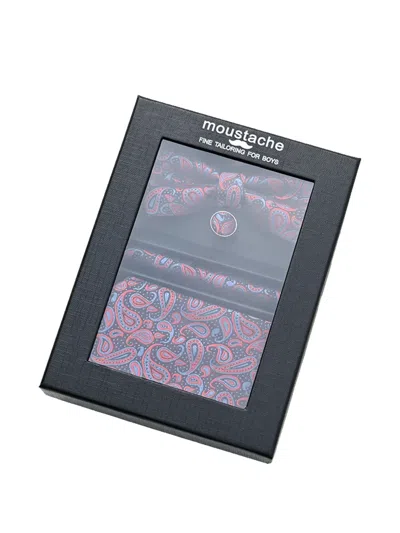 Moustache Paisley-patterned Accessory Set In Pink