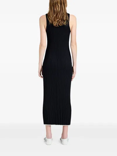 Proenza Schouler Maia Rib Midi Tank Dress In Black