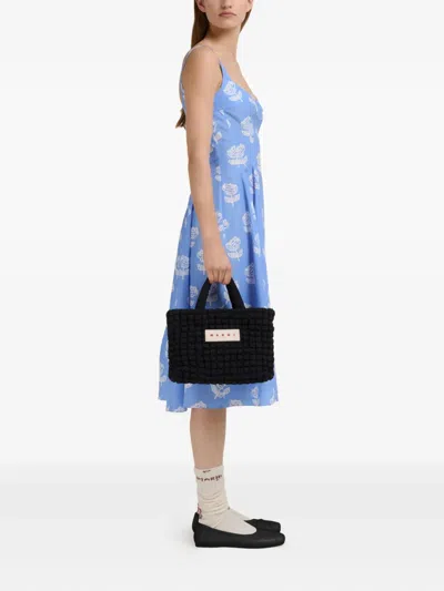 Marni Textured Bubble-pattern Shoulder Bag In Orange