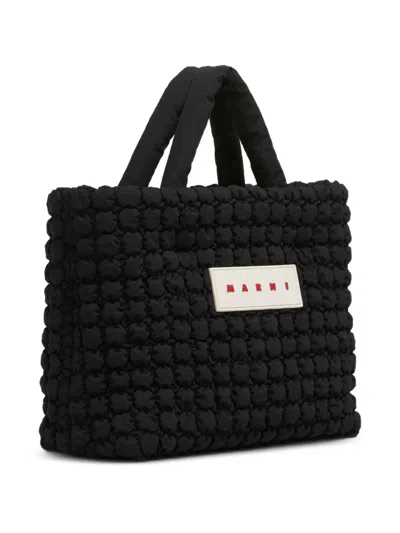 Marni Textured Bubble-pattern Shoulder Bag In Orange