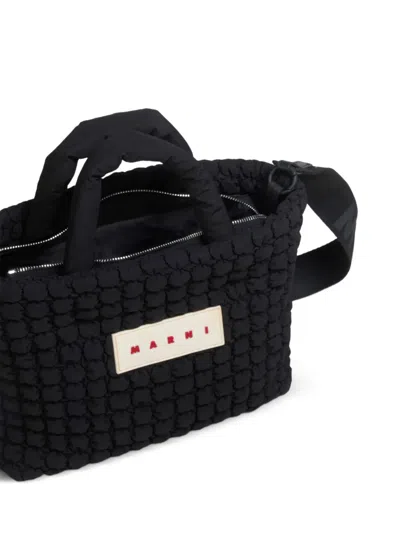Marni Textured Bubble-pattern Shoulder Bag In Orange