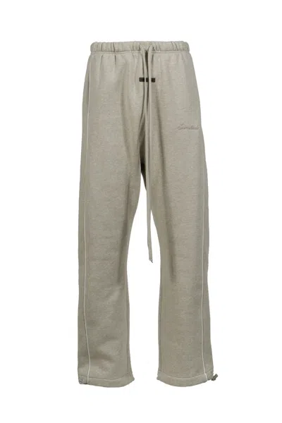 Essentials Relaxed Fleece Sweatpants With Piping In Gray