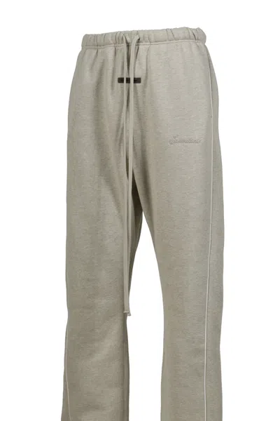 Essentials Relaxed Fleece Sweatpants With Piping In Gray