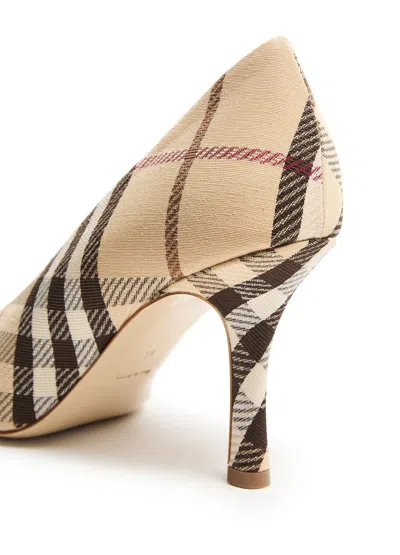 Burberry Archivio Check Baby Pumps In Alabaster Ip Check