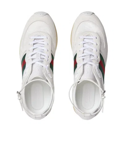 Gucci Motion Sneaker With Adjustable Ankle Strap In White