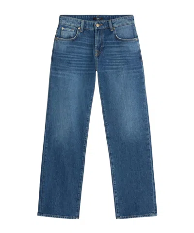 7 For All Mankind Calie Nevada Straight Ankle Jean In Blue