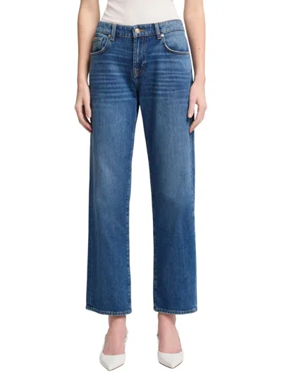 7 For All Mankind Calie Nevada Straight Ankle Jean In Blue