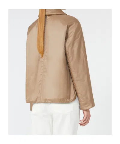 Max Mara Padded Jacket In Water-repellent Canvas In Neutral