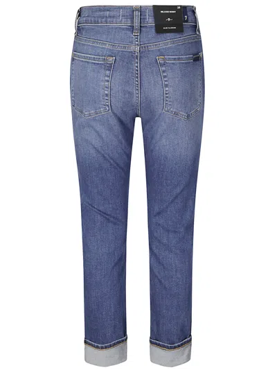 7 For All Mankind Mid-rise Skinny Cropped Denim Trousers In Blue