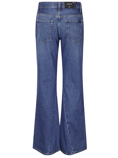 7 For All Mankind Spencer Flare Mesa Jeans With Twisted Seam In Blue