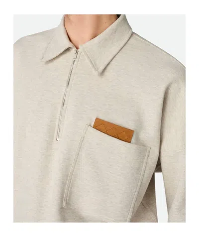 Bottega Veneta Polo In Cotone Sabbia Melangè  Uomo