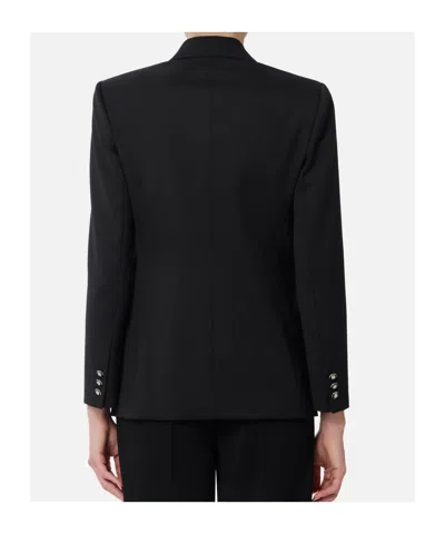 Elisabetta Franchi Cool Wool Jacket With Enamelled Buttons In Black