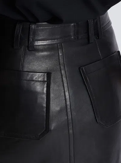 Balmain Lambskin Belted Mini Skirt