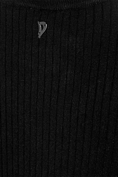 Dondup Viscose Sweater With Buttons In Black