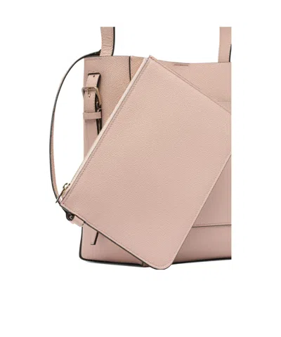 Valextra Shoulder Bags With Adjustable Strap And Front Pocket In Pink
