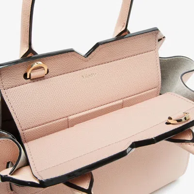 Valextra Structured Top Handle Shoulder Bag Metal Hardware In Pink