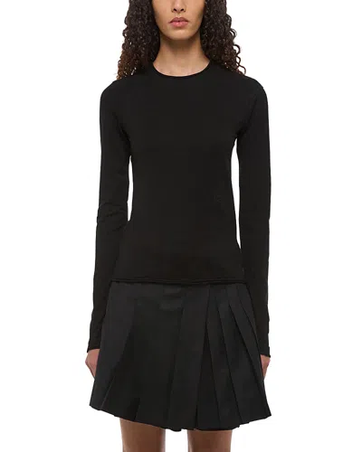 Helmut Lang Astro Crew Silky Long Sleeve T-shirt In Black