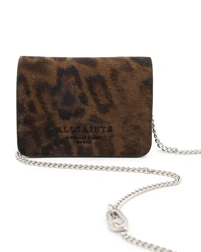 Allsaints Honore Leopard Print Suede Crossbody