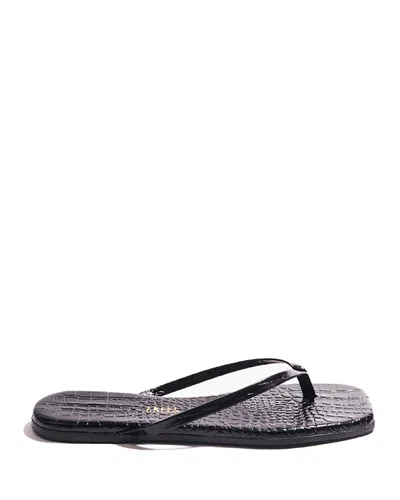 Tkees Lily Square Toe Croc Flip Flops In Sable In Black