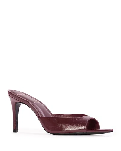 Black Suede Studio Brea 80 Patent Mule In Burgundy