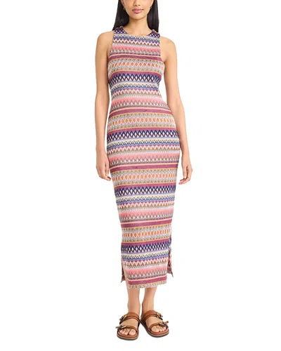 The Good Journey Sleeveless Stripe Knit Maxi Sundress In Purple