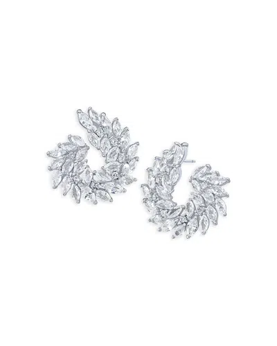 Kenneth Jay Lane Round & Marquise Cubic Zirconia Swirl Statement Earrings In Metallic