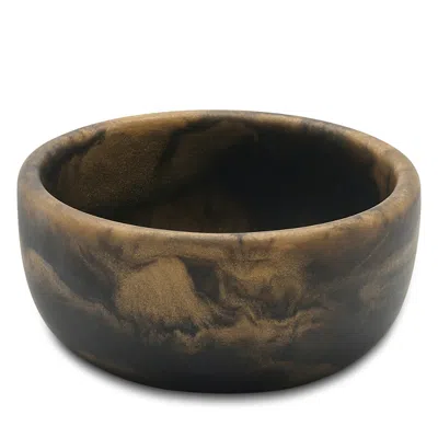 Blue Pheasant Hugo Black And Gold Swirled Resin Serving Bowl, Set Of 2 In Brown