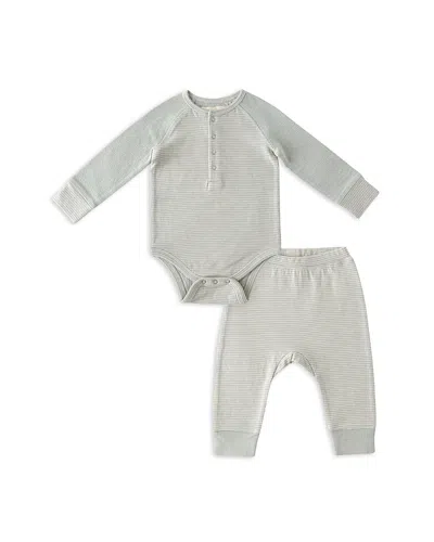 Pehr Unisex Sailor Stripes One Piece & Pants Set - Baby In Gray