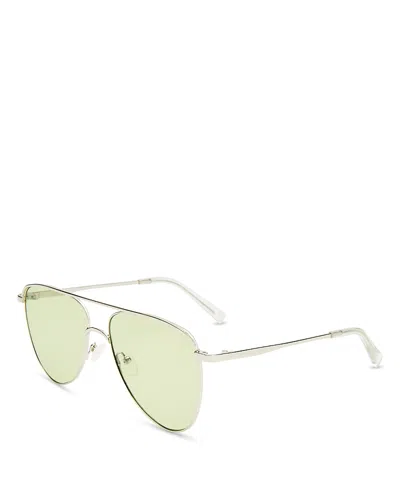Le Specs The Duke 57mm Aviator Sunglasses In Silver