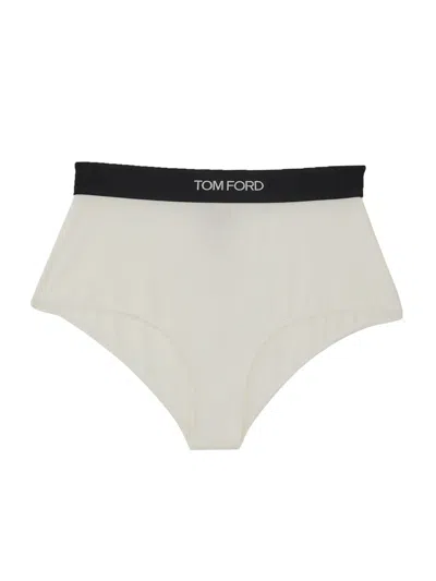 Tom Ford High-waisted Underwear Briefs With Logo Band In Neutral