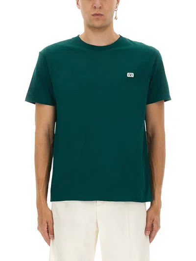 Valentino Garavani T-shirt With Signature Vlogo In Green