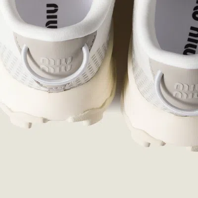 Miu Miu Fabric Sneakers With Mesh Upper And Rubber Sole