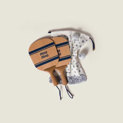 Miu Miu Wood Beach Racket Set