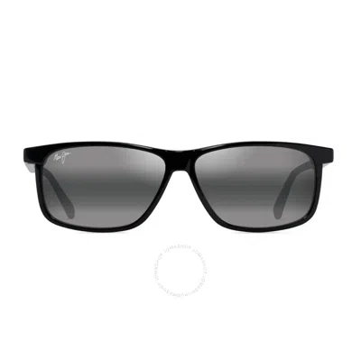 Maui Jim Pulama Neutral Grey Rectangular Unisex Sunglasses 618-02 59 In Black