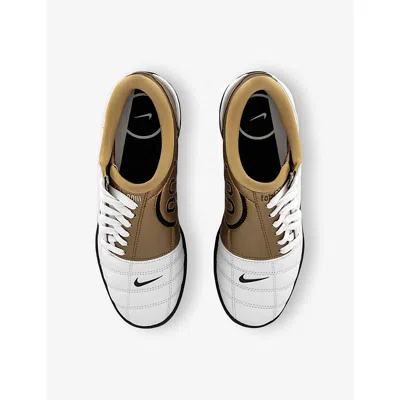 Nike T90 Metallic Leather Sneakers In White