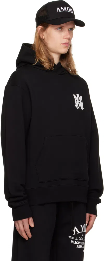 Amiri Hooded Cotton Sweatshirt Kangaroo Pocket In Black