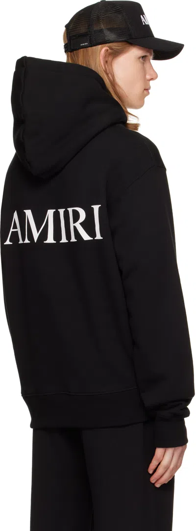 Amiri Hooded Cotton Sweatshirt Kangaroo Pocket In Black