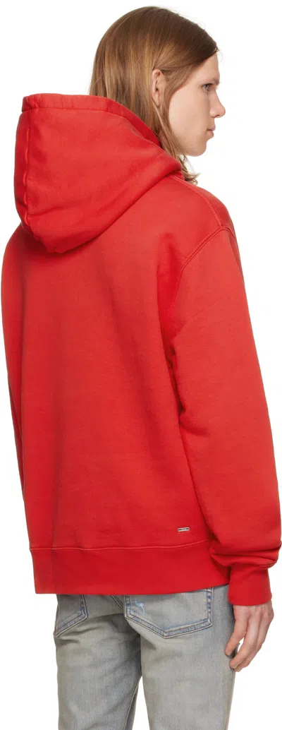 Amiri Staggered Hoodie In Red