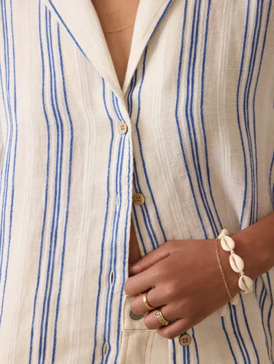 Faherty Palma Linen Camp Shirt In White