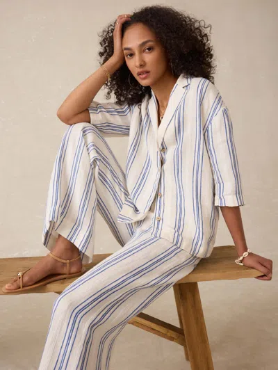 Faherty Palma Linen Camp Shirt In White