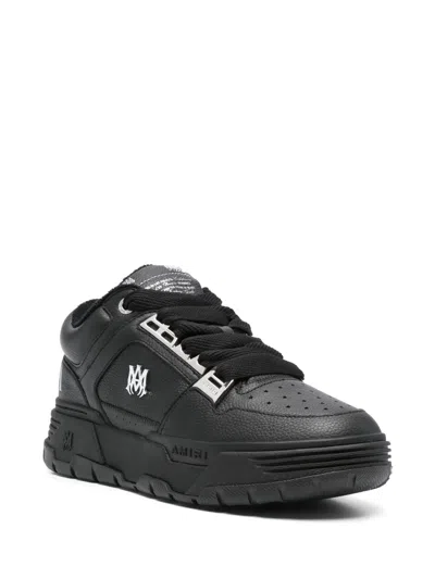 Amiri Men Black Sneakers With Logo Patch On The Side And Logo Lettering On The Rear In Leather Man In Black